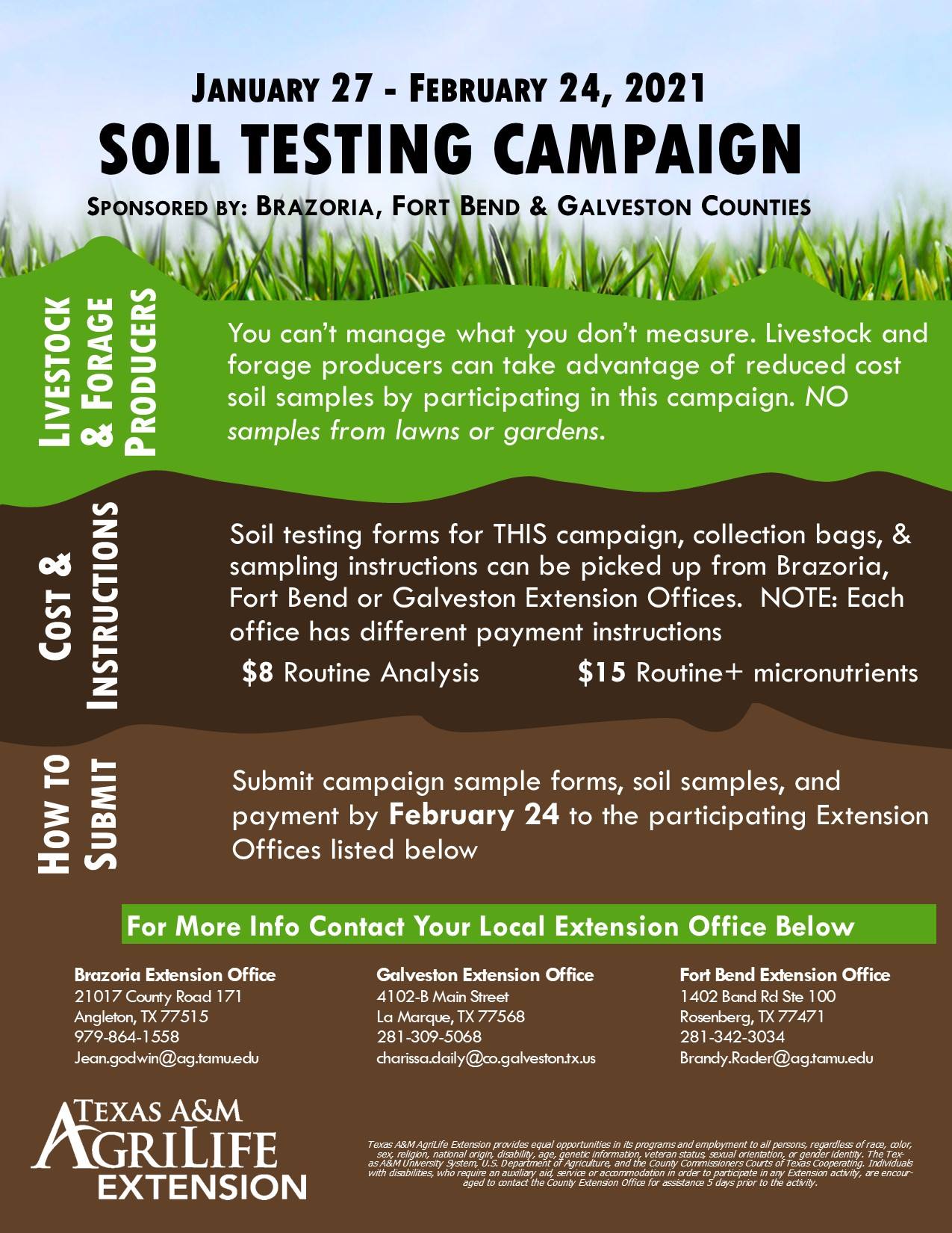 Soil testing campaign arcola feed